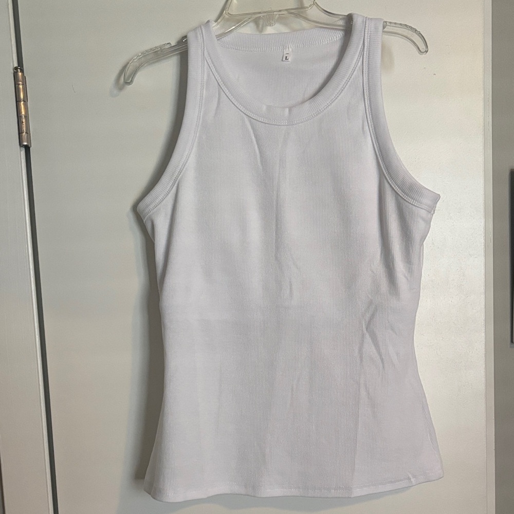 NWOT White Tank Top with Built-in Bra